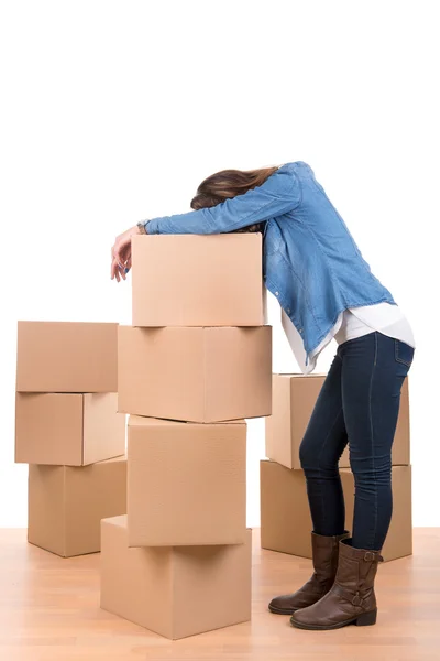 Tired of unpacking — Stock Photo, Image