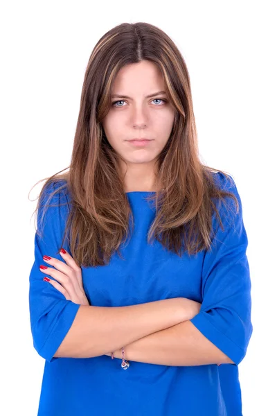 kızgın yüzlü genç bir kadın