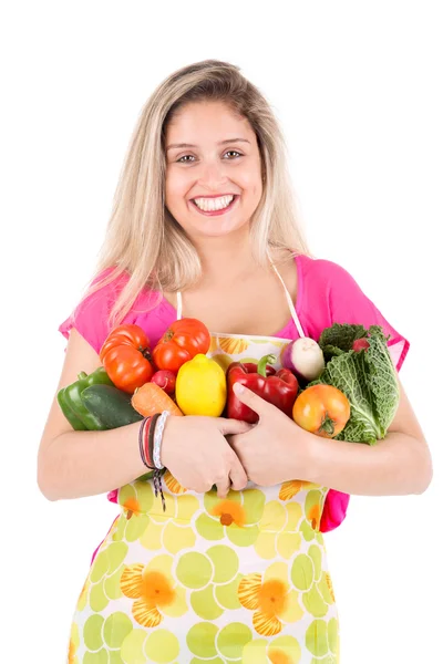 Frau mit Gemüse — Stockfoto