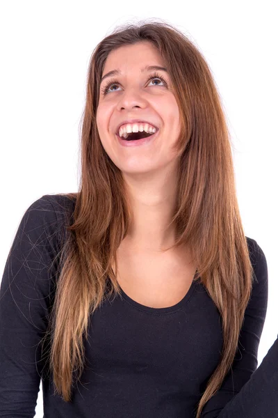 Jonge vrouw glimlachen — Stockfoto