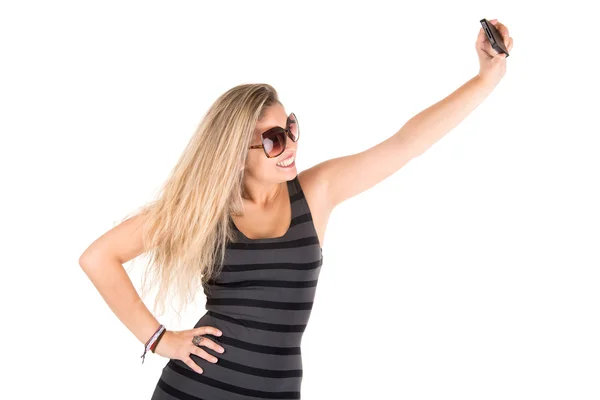Frau macht "Selfie"" — Stockfoto
