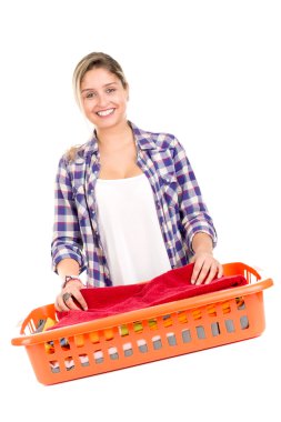 Çamaşırhane yapıyor kadın