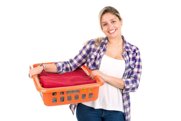 Woman doing the Laundry — Stock Photo, Image