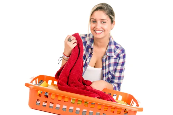 Woman doing the Laundry — Stock Photo, Image