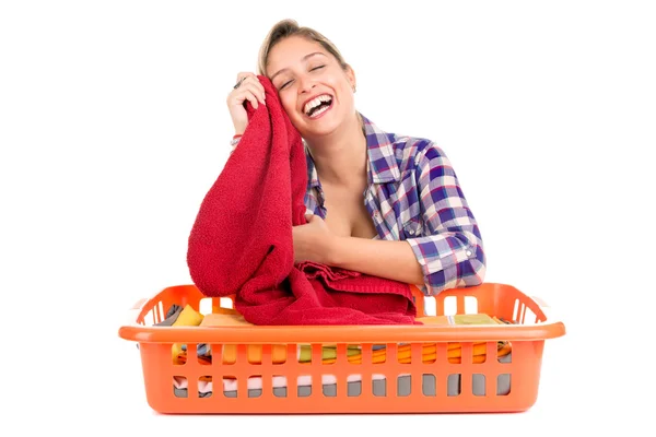 Woman doing the Laundry — Stock Photo, Image