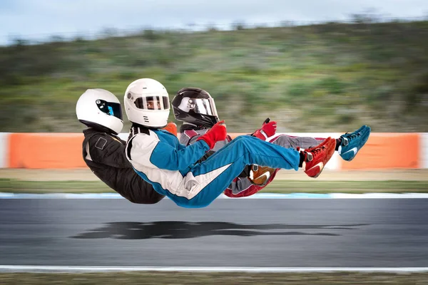 Imagen Conceptual Los Pilotos Carreras Posición Carrera Con Marcha Completa —  Fotos de Stock