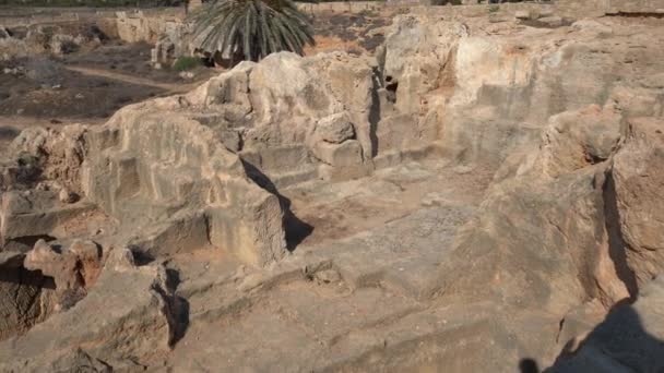 파포스 키프로스 키프로스 2021 왕들의 무덤에 도시의 차르의 폐허의 고고학적 — 비디오