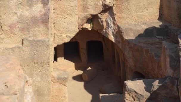 파포스 키프로스 키프로스 2021 왕들의 무덤에 도시의 차르의 폐허의 고고학적 — 비디오