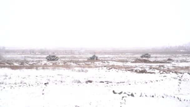 Granica Ukraińsko Rosyjska Ukraina Luty 2022 Armia Ukraińska Prowadzi Ćwiczenia — Wideo stockowe