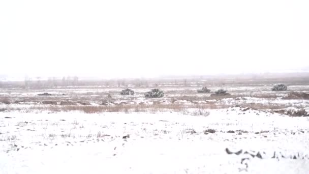 Fronteira Entre Ucrânia Rússia Ucrânia Fevereiro 2022 Exército Ucraniano Realiza — Vídeo de Stock