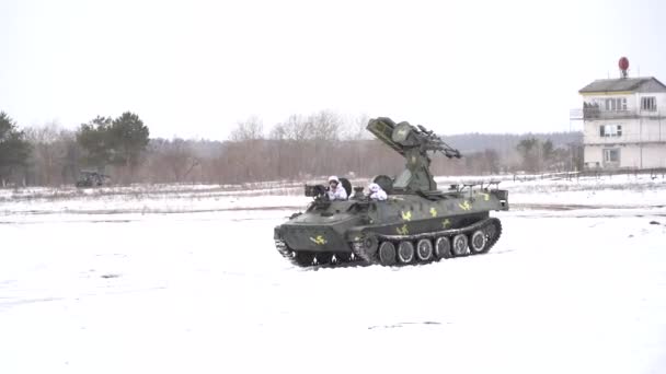 Ukrayna Rusya Sınırı Ukrayna Şubat 2022 Ukrayna Ordusu Ukrayna Rusya — Stok video