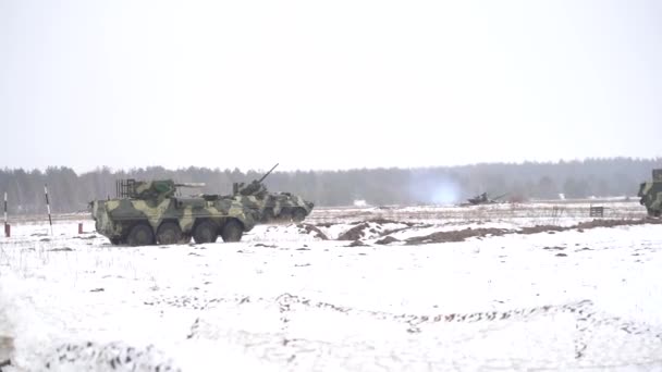 Fronteira Entre Ucrânia Rússia Ucrânia Fevereiro 2022 Exército Ucraniano Realiza — Vídeo de Stock