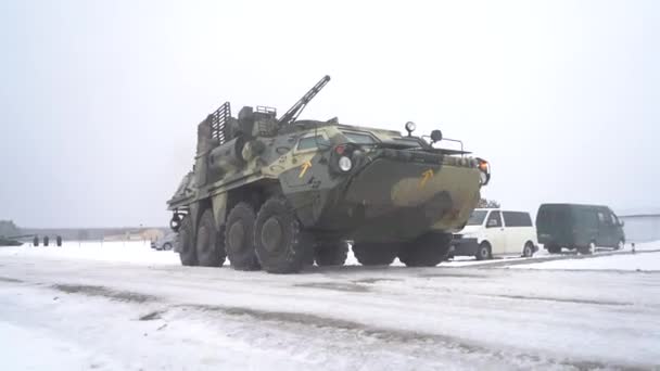 Frontiera Ucraineano Rusă Ucraina Februarie 2022 Armata Ucraineană Desfășoară Exerciții — Videoclip de stoc