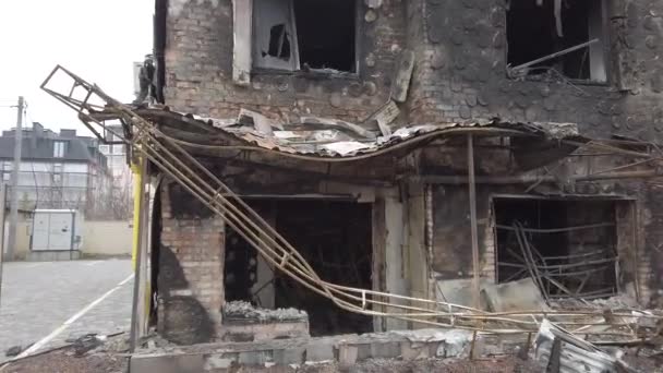 Gostomel Bucha Region Kiew Ukraine April 2022 Krieg Zwischen Russland — Stockvideo