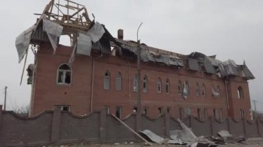 Gostomel-Bucha, Kyiv Bölgesi, Ukrayna - Nisan 2022: Rusya Ukrayna Savaşı.