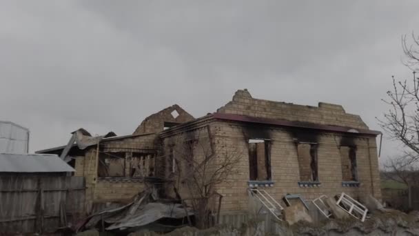 Motyzhin Kyiv Region Ukraine Απρίλιος 2022 Ρωσία Ουκρανία Πόλεμος Συνέπειες — Αρχείο Βίντεο