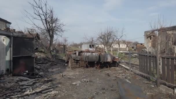 Velyka Dymerka Kyiv Bölgesi Ukrayna Nisan 2022 Ukrayna Savaşı Rus — Stok video