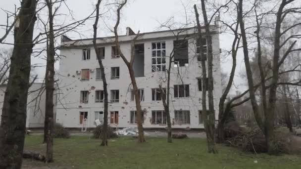 Chernihiv Ukrajina Duben 2022 Válka Ukrajina Rusko Zřícenina Domu Bombardování — Stock video