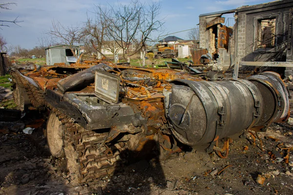 Velyka Dymerka Región Kiev Ucrania Abril 2022 Guerra Ucrania Rusia —  Fotos de Stock