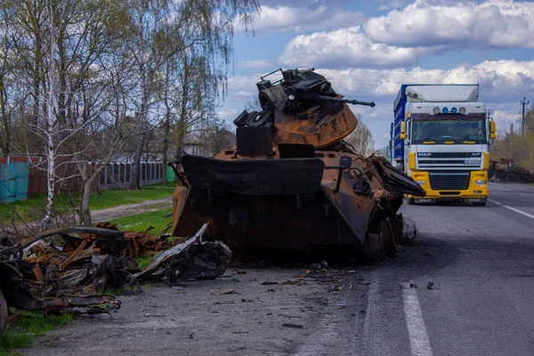 Kolychevka Ivanovka Chernihiv Region Apr 2022 War Ukraine Russia Ruins — Stockfoto