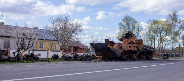 Kolychevka Ivanovka Regione Chernihiv Apr 2022 Guerra Ucraina Russia Rovine — Foto Stock