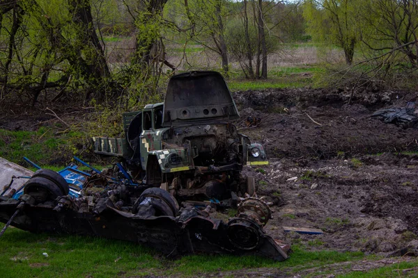 Kolychevka Ivanovka Chernihiv Region Apr 2022 War Ukraine Russia Ruins — Stock Photo, Image