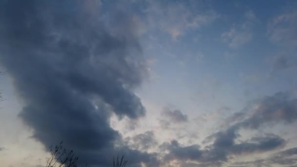 Beautiful Clouds Blue Sky Spring Storm Clouds Sun Rays Clouds — Stock Video