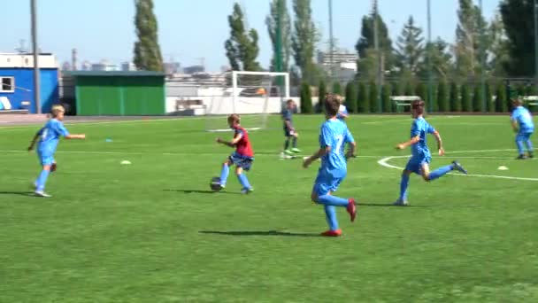 Kiev Oekraïne Juli 2022 Kampioenschap Kindervoetbal Kindervoetbal Sectie Kinderen Spelen — Stockvideo