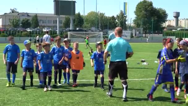 Kiev Oekraïne Juli 2022 Kampioenschap Kindervoetbal Kindervoetbal Sectie Kinderen Spelen — Stockvideo