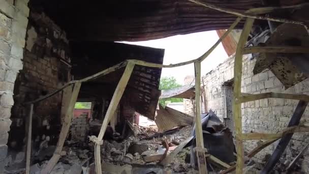 Gorenka Kyiv Region Ukraine July 2022 Local Residents Clearing Rubble — Stock videók
