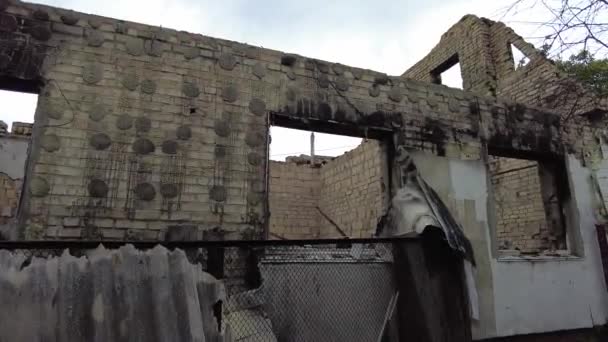 Gorenka Kyiv Region Ukraine July 2022 Τοπικοί Κάτοικοι Καθαρίζουν Ερείπια — Αρχείο Βίντεο