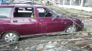 Vinnytsia, Ukraine - July 14, 2022: Consequences of the bombing of the city center. Consequences of the war between Russia and Ukraine. Destroyed houses after the bombing by the Russian army