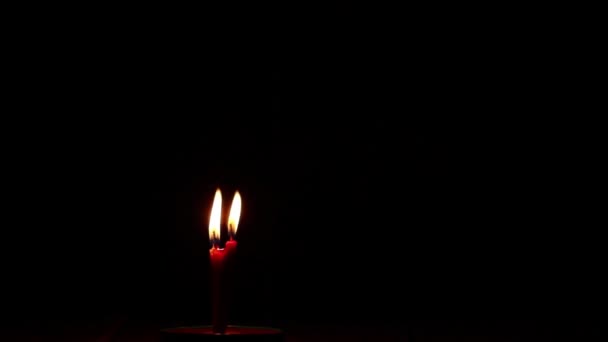 Φωτιά Κερί Στο Σκοτάδι Φωτιά Κερί Που Καίει Φωτιά — Αρχείο Βίντεο