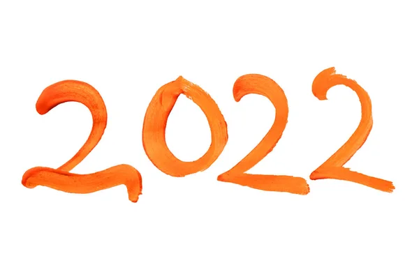 2022 Пофарбований Акварель Білому Тлі Щасливий Новий Рік 2022 — стокове фото