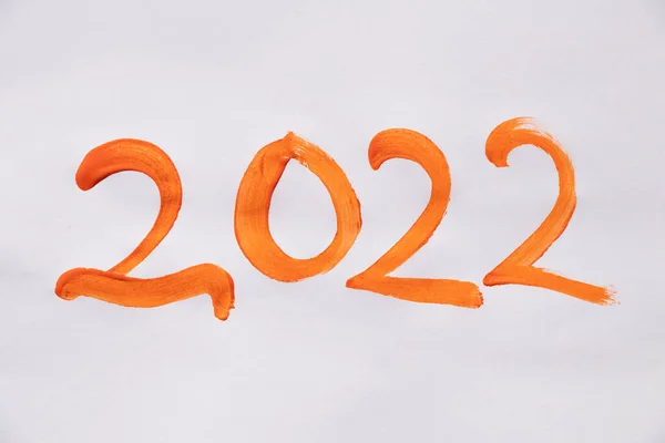 2022 Пофарбований Акварель Білому Тлі Щасливий Новий Рік 2022 — стокове фото