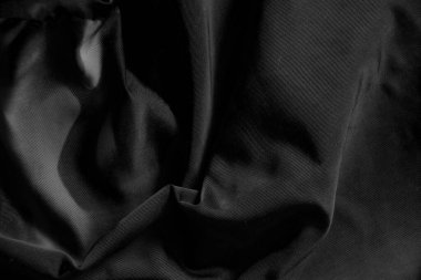 Arkaplan, kumaş dokusu, arkaplan için siyah kırışık kumaş