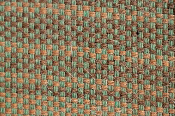 Tapicerka Krzesła Tkanina Kolorze Brązowym Zielonym Makro Zdjęcie Tle Tapicerka — Zdjęcie stockowe