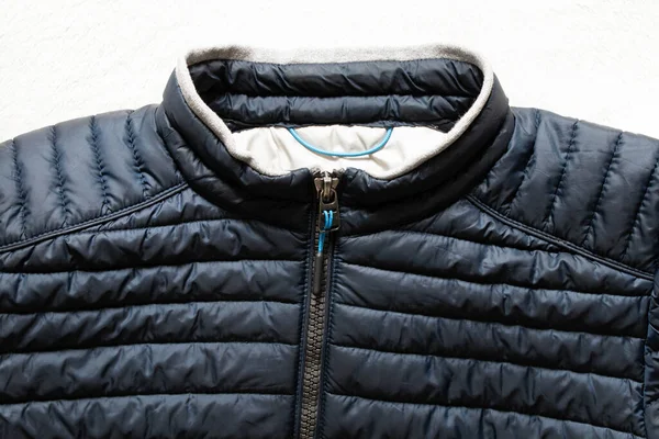 Mens Inflado Chaqueta Azul Cálido Desgaste Invierno Chaqueta Caliente —  Fotos de Stock