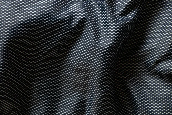 Polyesterová Modrá Tkanina Malé Tečce Jako Pozadí Modrá Vrásčitá Tkanina — Stock fotografie
