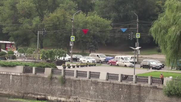 Ukraina Dnipro 2021 Pagi Hari Saya Mengendarai Mobil Sepanjang Jalan — Stok Video