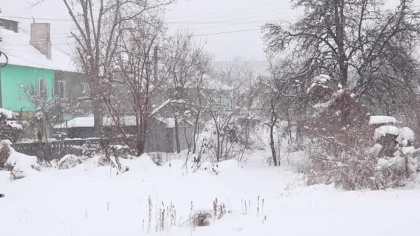 Residential Sleeping Area Private Houses Snow December City Dnipro Ukraine — стоковое видео