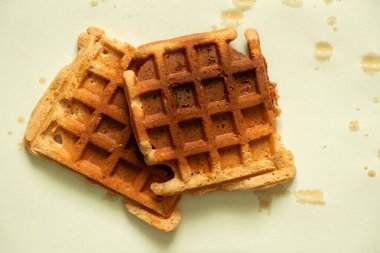 Viyana waffle 'ı arka plan ve waffle' lar için izole edilmiş