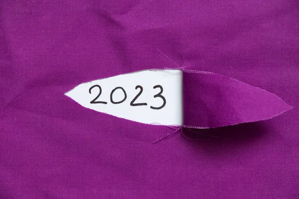 2023 Написаний Папері Рваній Тканині Щасливий Новий Рік 2023 — стокове фото