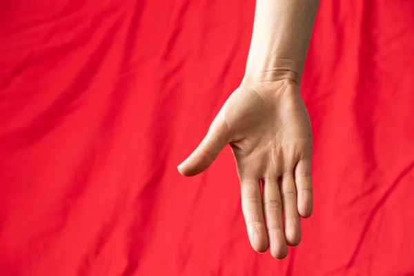 Mâna Fetei Fundal Izolat Closeup Gestul Mână — Fotografie, imagine de stoc
