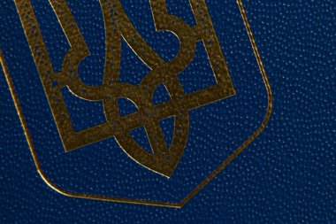 Ukrayna biyometrik pasaportu yakın plan, özgürlük ve bağımsızlık, göç