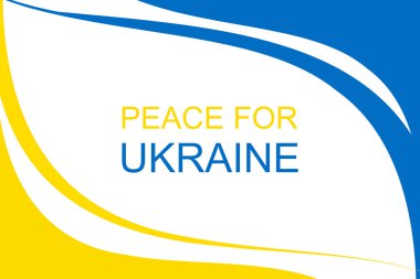 Ukrayna 'nın ulusal bayrağı mavi ve sarıdır. Beyaz bir arkaplan olarak Ukrayna için metin barışıdır. Savaşı durdurun, 2022 özgür insanlar.
