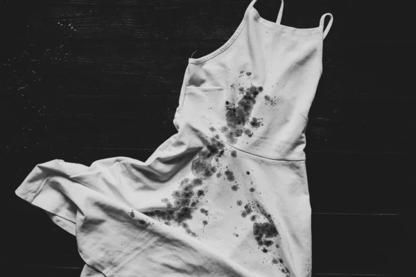 Dress Blood Lies Floor House Murder Violence Women Stop War — ストック写真