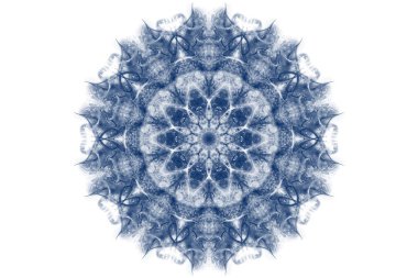 Beyaz arka planda mavi mandala, sanat mandala