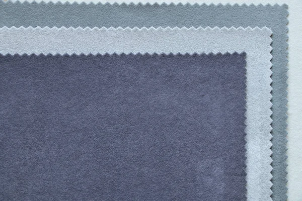 Mobilya döşemeleri için farklı renklerde kadife yumuşak kumaş paleti. Arka plan yakın plan için moda kumaşı.