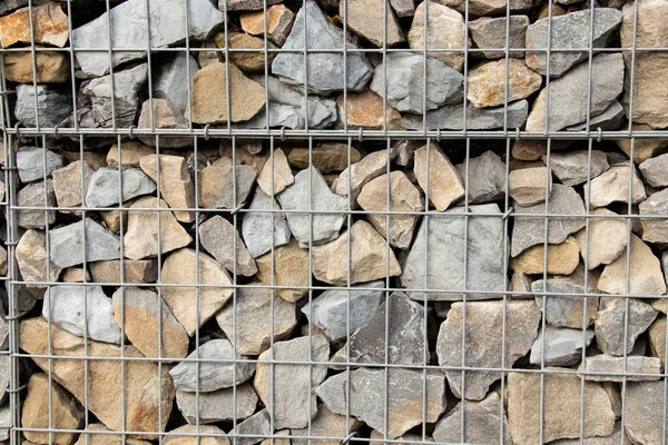 Gabion Φράχτη Κατασκευασμένο Από Πέτρες Στο Βουνό Στα Καρπάθια Βουνά — Φωτογραφία Αρχείου